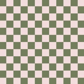 1/2” Classic Checkers, Piglet Pink and Oregano Green