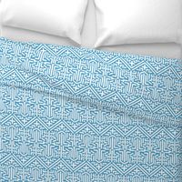 Abstract Tiki Shack Ikat, Ocean Blue