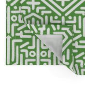 Abstract Tiki Shack Ikat, Green Bean