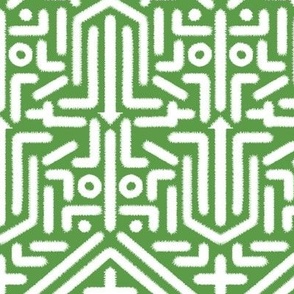 Abstract Tiki Shack Ikat, Green Bean