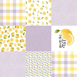 Lemon//You're the Zest//Purple - Wholecloth Cheater Quilt - Rotated