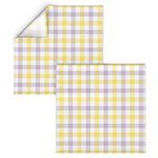 1 inch Gingham//Lemon&Purple