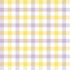 1 inch Gingham//Lemon&Purple