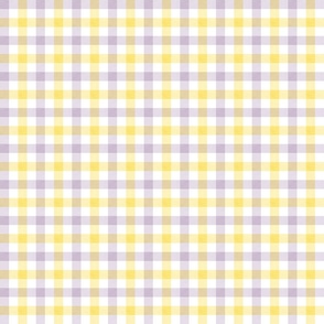 1/2 inch Gingham//Lemon&Purple