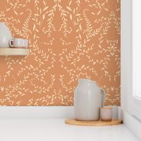 Large botanics leaf pattern Garden Walls ochre