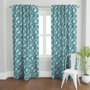 Dinosaur Damask in Teal 12" Repeat