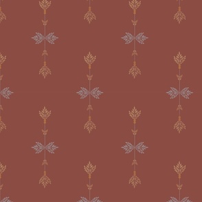 Minimalist Rust Floral Geometric Cross Seamless Repeat Pattern-medium scale