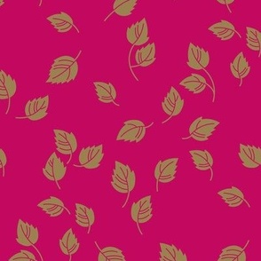 Small bush leaves on magenta background