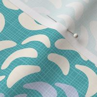 rice flower succulent large wallpaper scale in turquoise by Pippa Shaw