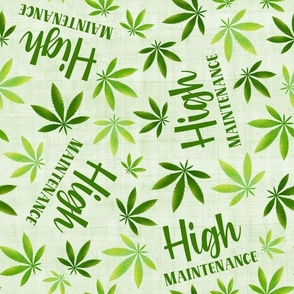Large Scale High Maintenance Marijuana Pot Weed Leaves