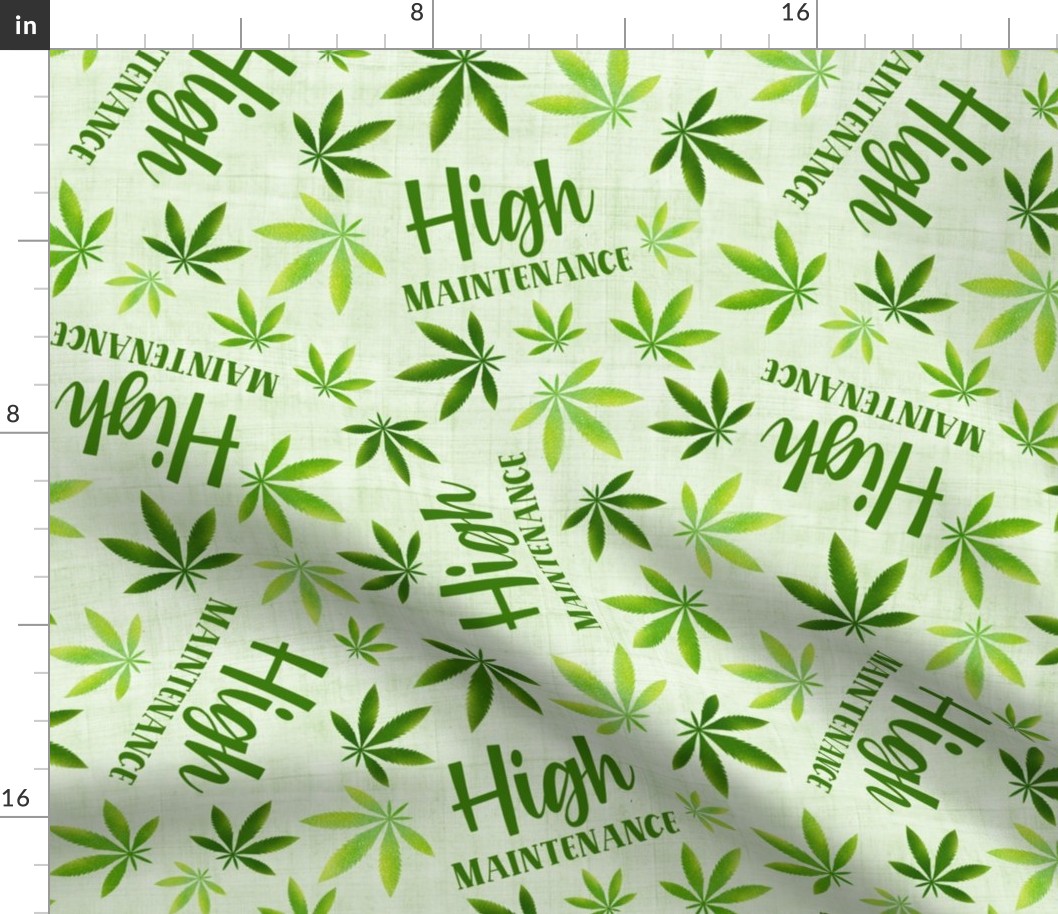 Large Scale High Maintenance Marijuana Pot Weed Leaves
