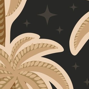 Decorative Palms L  - Black and Tan