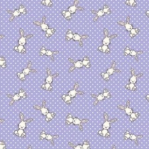 Small Scale Baby Bunny Scatter with Polkadots in Lavender