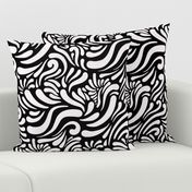 Abstract Swirls Black White Mono