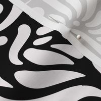 Abstract Swirls Black White Mono