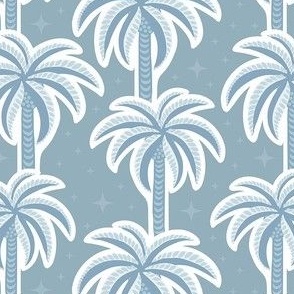 Decorative Palms - Dusty Blue