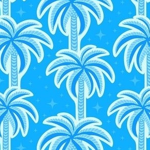 Decorative Palms - Azure Blue