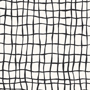 Warped Grid, Black and White, Large Scale 