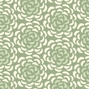 rice flower large succulent wallpaper scale in sage green by Pippa Shaw