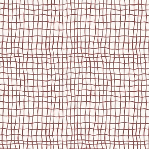 Warped Grid, Marsala and White, Small Scale 