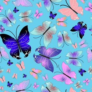 Spectrum colorful artistic design butterfly pattern