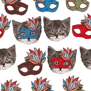 Mask and cute lovely cat pattern