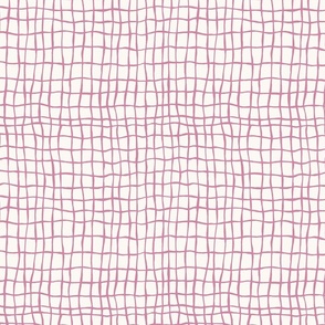 Warped Grid, Pink and White, Small Scale 