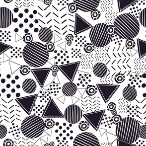 Black and white geometric shapes pattern