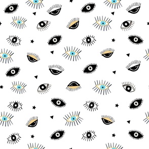 Beauty lucky blue and black eyes pattern