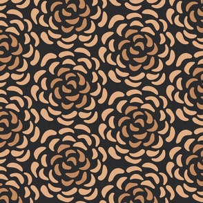 rice flower succulent large wallpaper scale in black bronze by Pippa Shaw