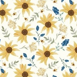 Sunflower Bluebonnets 