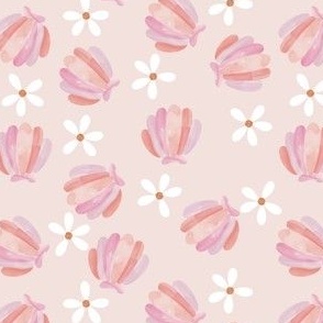 Watercolor Pink Seashell 