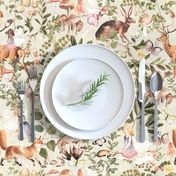 18" Step into a Victorian Gothic Fairytale: Little Fairies and Wild Animals in Autumn Woodland. Immerse in the Sepia-Toned Nostalgic Antiqued Romantism with Mushroom-Adorned Wallpaper