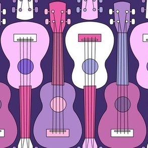 Vertical Ukulele Pink Purple