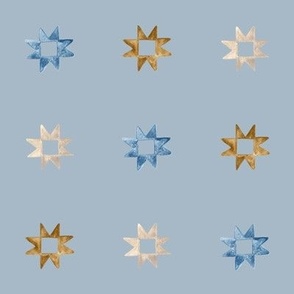 Quilted Stars in Pale Blue