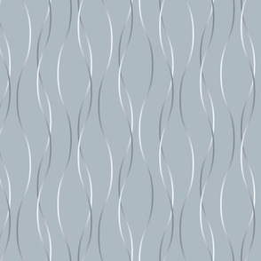 Napolitano Stone Grey - M medium scale - thin elegant minimalist ribbons slate blue wave
