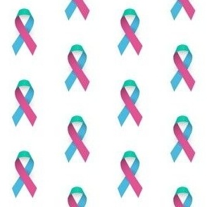 Thyroid Cancer Ribbons Cute, Teal/Pink/Blue Ribbon, Cancer Ribbon, Awareness Ribbon