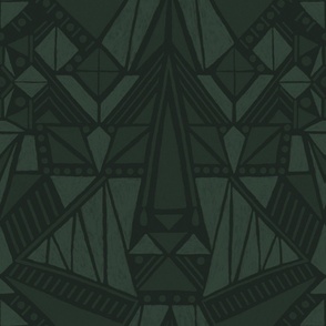 Large - Geometric Windmill Dark Green 3