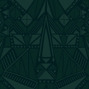 Large - Geometric Windmill Dark Green 2