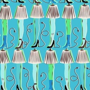 The Leg Lamps,  Bright Aqua Blue Background