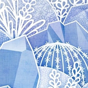 Ice Crystal Garden- Frozen Magical Crystals- Fairytale- Novelty- Kids- Children- Blue Nursery Wallpaper- Gender Neutral- Large