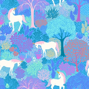 Whimsical Forest with Unicorns CW9 - large