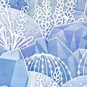 Ice Crystal Garden- Frozen Magical Crystals- Fairytale- Novelty- Kids- Children- Blue Nursery Wallpaper- Gender Neutral- Medium