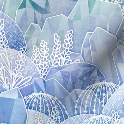 Ice Crystal Garden- Frozen Magical Crystals- Fairytale- Novelty- Kids- Children- Blue Nursery Wallpaper- Gender Neutral- Small