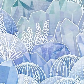 Ice Crystal Garden- Frozen Magical Crystals- Fairytale- Novelty- Kids- Children- Blue Nursery Wallpaper- Gender Neutral- Small