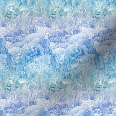 Ice Crystal Garden- FrozenMagical Crystals- Fairytale- Novelty- Kids- Children- Blue Nursery Wallpaper- Gender Neutral- ssMicro