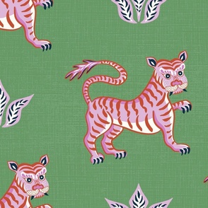 Tibetan tiger/pink green/jumbo
