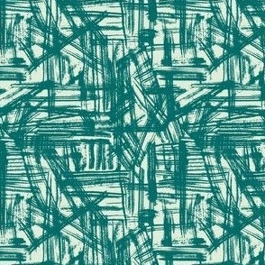 Brush Strokes -  Ditsy Scale - Emerald Green and Light Green Abstract Geometric