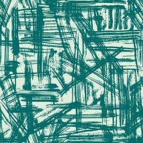 Brush Strokes -  Small Scale - Emerald Green and Light Green Abstract Geometric
