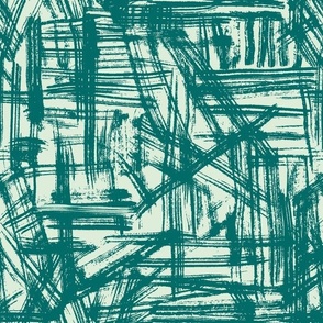 Brush Strokes -  Medium Scale - Emerald Green and Light Green Abstract Geometric